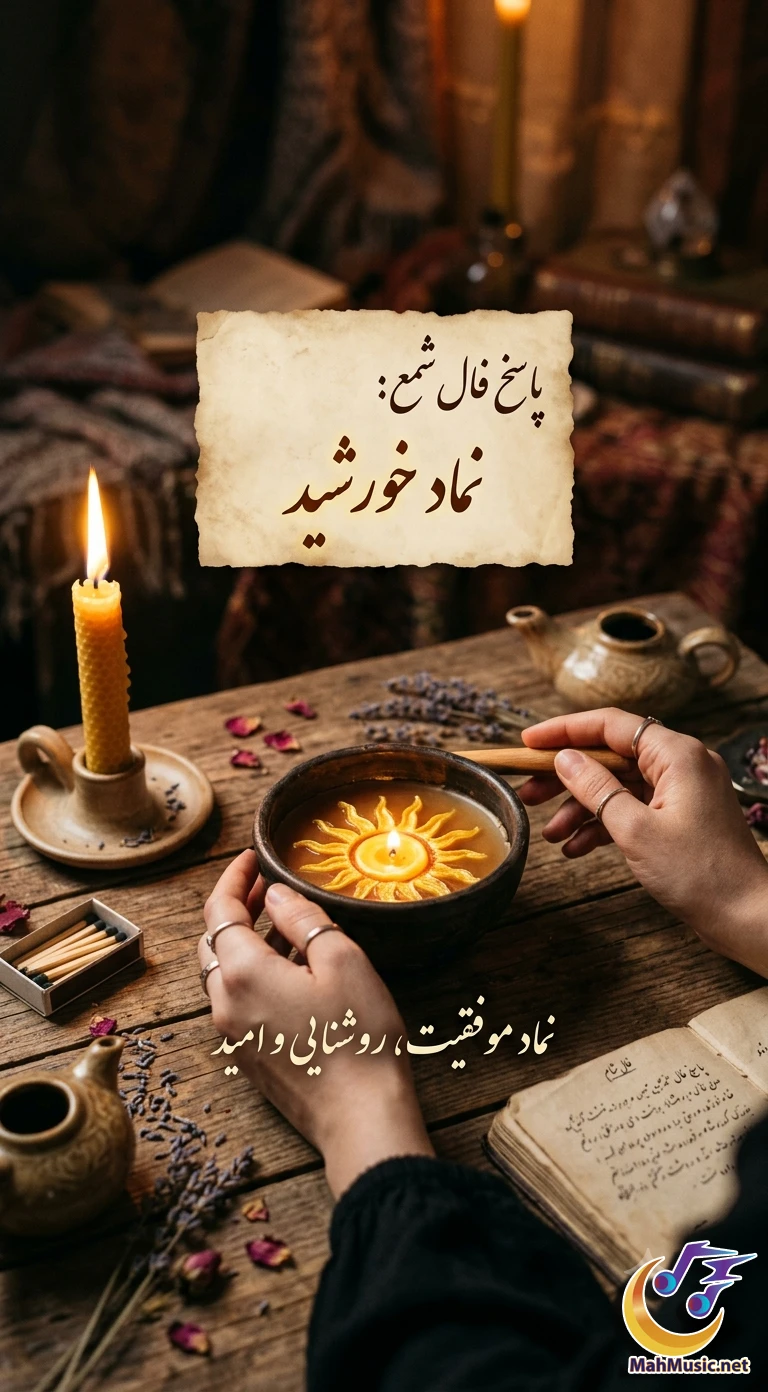 تصویر نماد خورشید در فال شمع