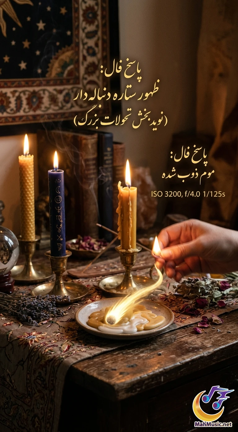 تصویر نماد ستاره دنباله‌دار در فال شمع