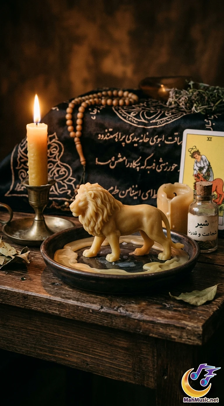 تصویر نماد شیر در فال شمع