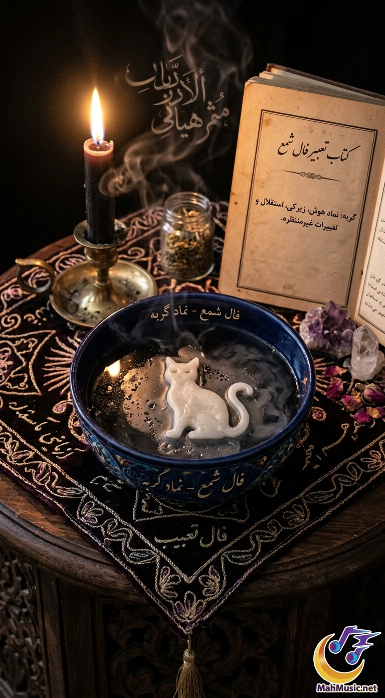 تصویر نماد گربه در فال شمع
