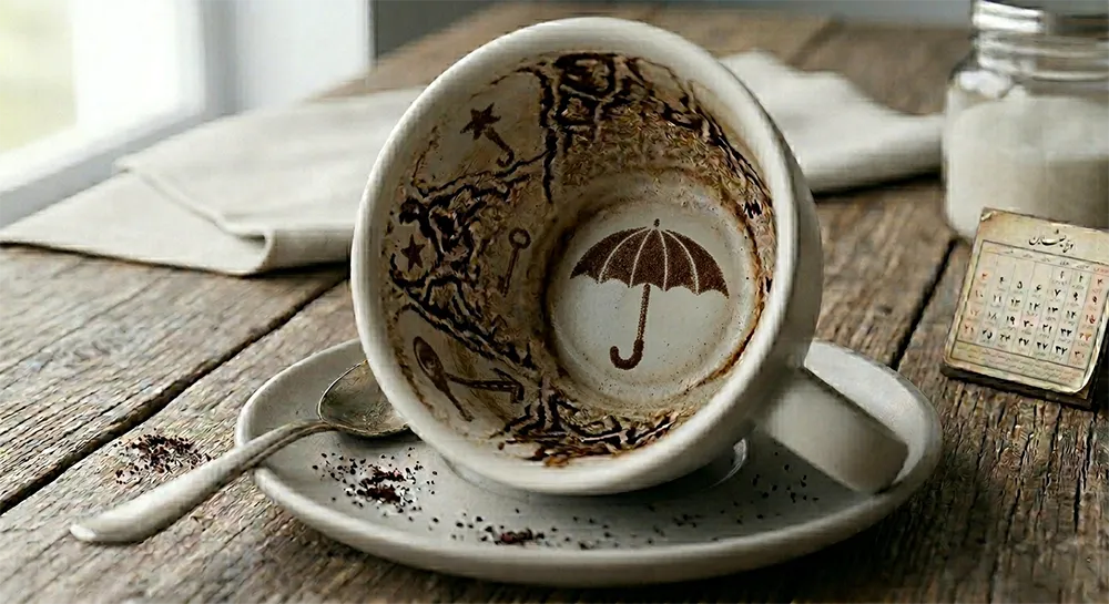 نماد چتر در فال قهوه