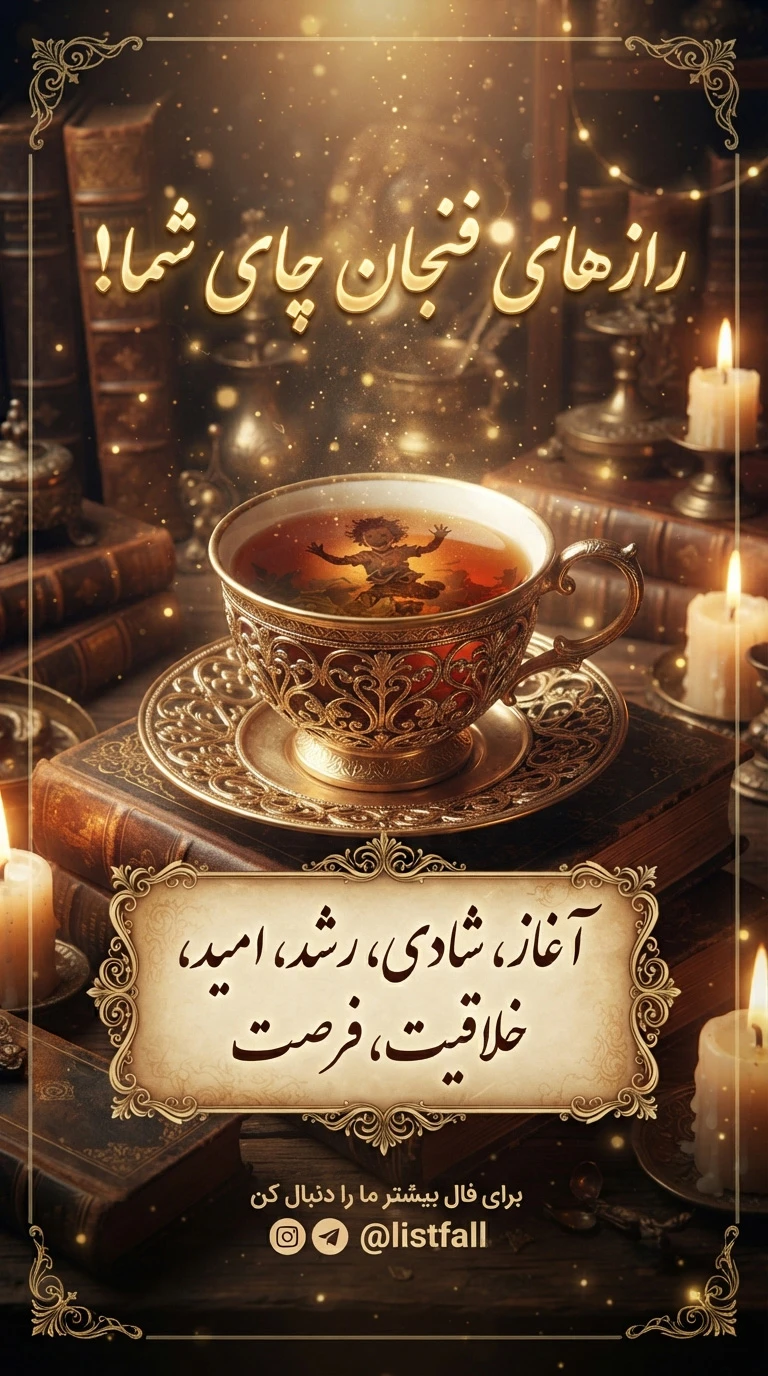 تصویر نماد کودک در فال چای